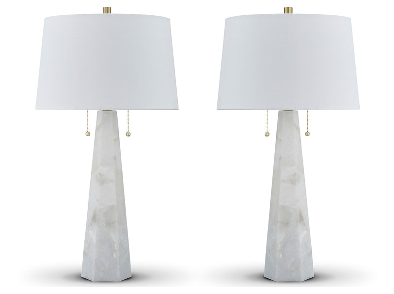 Laurellen 2-Piece Table Lamp Set in White - PKG019354