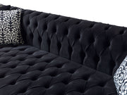 Lauren Black Velvet Double Chaise Sectional - LAURENBLACK-SEC