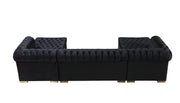 Lauren Black Velvet Double Chaise Sectional - LAURENBLACK-SEC