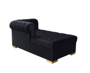 Lauren Black Velvet Double Chaise Sectional - LAURENBLACK-SEC