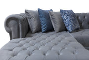 Lauren Gray Velvet Double Chaise Sectional - LAURENGRAY-SEC