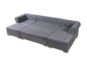 Lauren Gray Velvet Double Chaise Sectional - LAURENGRAY-SEC