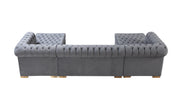 Lauren Gray Velvet Double Chaise Sectional - LAURENGRAY-SEC