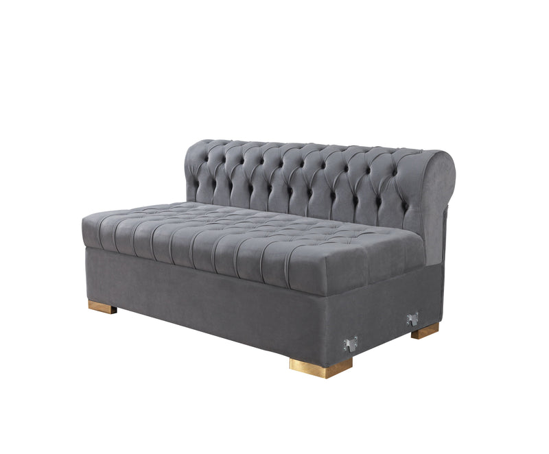 Lauren Gray Velvet Double Chaise Sectional - LAURENGRAY-SEC