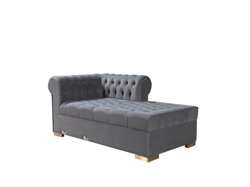 Lauren Gray Velvet Double Chaise Sectional - LAURENGRAY-SEC