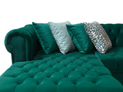 Lauren Green Velvet Double Chaise Sectional - LAURENGREEN-SEC