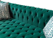 Lauren Green Velvet Double Chaise Sectional - LAURENGREEN-SEC