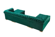 Lauren Green Velvet Double Chaise Sectional - LAURENGREEN-SEC