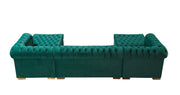 Lauren Green Velvet Double Chaise Sectional - LAURENGREEN-SEC