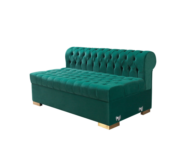 Lauren Green Velvet Double Chaise Sectional - LAURENGREEN-SEC
