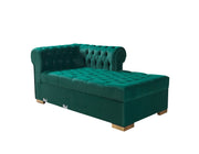 Lauren Green Velvet Double Chaise Sectional - LAURENGREEN-SEC