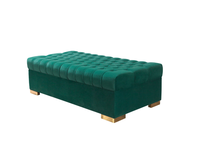 Lauren Green Velvet Double Chaise Sectional - LAURENGREEN-SEC