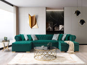 Lauren Green Velvet Double Chaise Sectional - LAURENGREEN-SEC