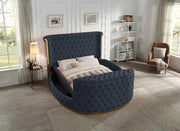Lauren King Grey Platform TV Bed - Gate FurnitureKing Bed