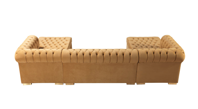 Lauren Mustard Velvet Double Chaise Sectional - LAURENMUSTARD-SEC