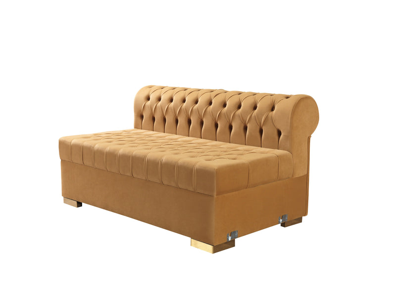 Lauren Mustard Velvet Double Chaise Sectional - LAURENMUSTARD-SEC