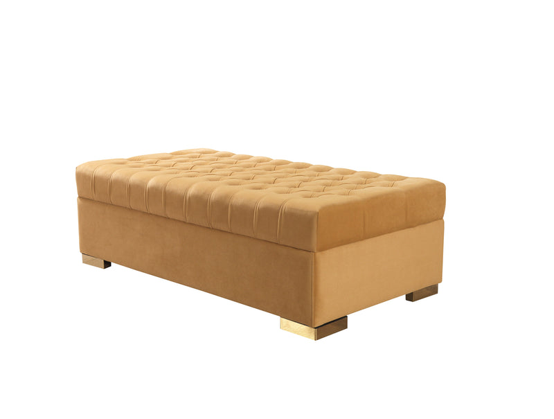 Lauren Mustard Velvet Double Chaise Sectional - LAURENMUSTARD-SEC