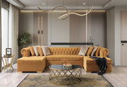 Lauren Mustard Velvet Double Chaise Sectional - LAURENMUSTARD-SEC
