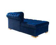 Lauren Navy Velvet Double Chaise Sectional - Gate FurnitureSectional