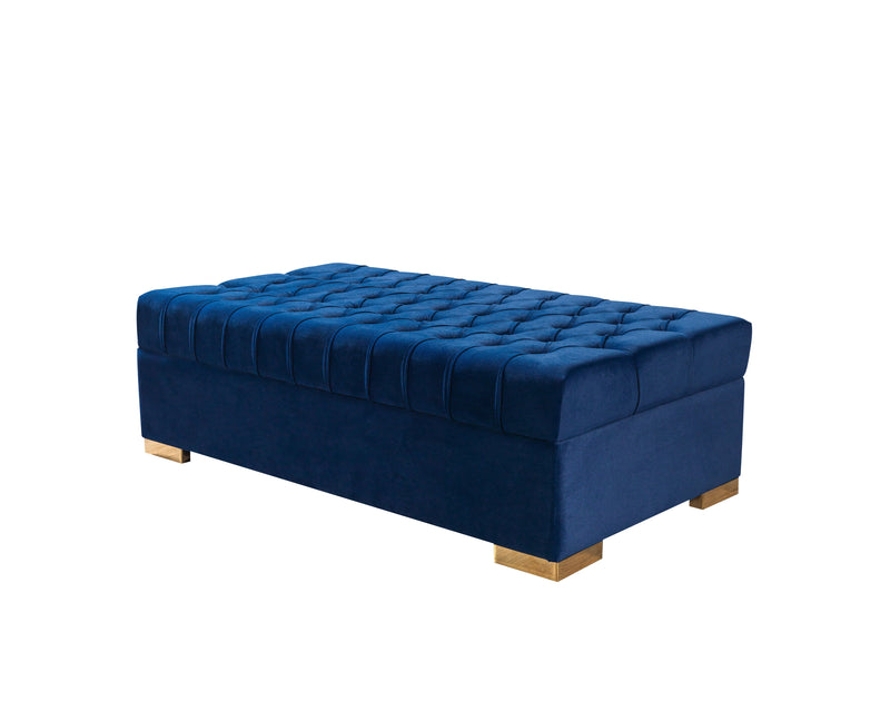 Lauren Navy Velvet Double Chaise Sectional - Gate FurnitureSectional