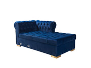 Lauren Navy Velvet Double Chaise Sectional - Gate FurnitureSectional