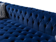 Lauren Navy Velvet Double Chaise Sectional - Gate FurnitureSectional