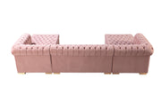 Lauren Pink Velvet Double Chaise Sectional - LAURENPINK-SEC