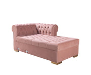 Lauren Pink Velvet Double Chaise Sectional - LAURENPINK-SEC