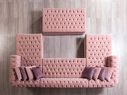 Lauren Pink Velvet Double Chaise Sectional - LAURENPINK-SEC