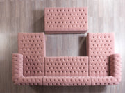 Lauren Pink Velvet Double Chaise Sectional - LAURENPINK-SEC