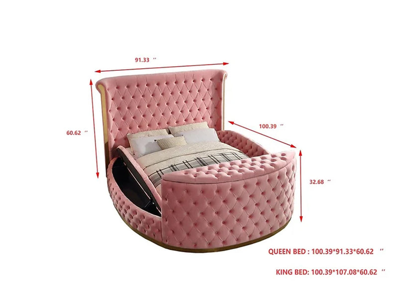 Lauren Queen Grey Platform TV Bed - Gate FurnitureQueen Bed