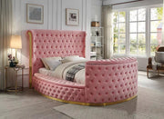 Lauren Queen Pink Platform TV Bed - Gate FurnitureQueen Bed