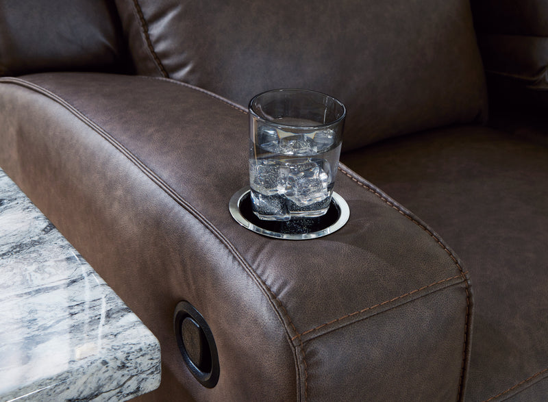 Lavenhorne Reclining Sofa with Drop Down Table - Gate FurnitureReclining Sofa