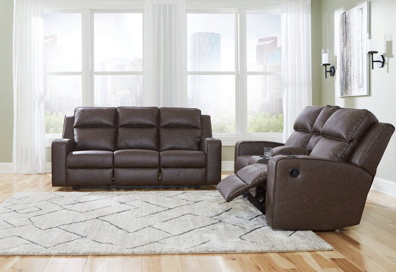 Lavenhorne Sofa, Loveseat and Recliner in Umber - PKG015545