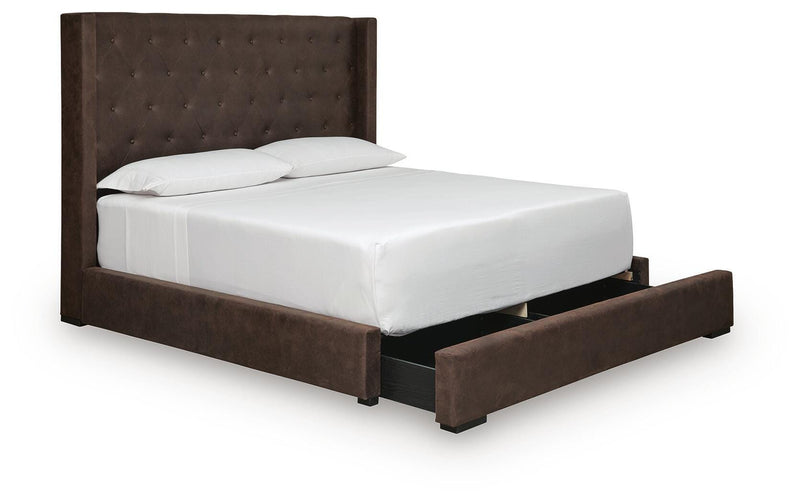 Lavernty Coffee King Upholstered Storage Bed - PCB9002B2