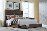 Lavernty Coffee Queen Upholstered Storage Bed - PCB9002B1