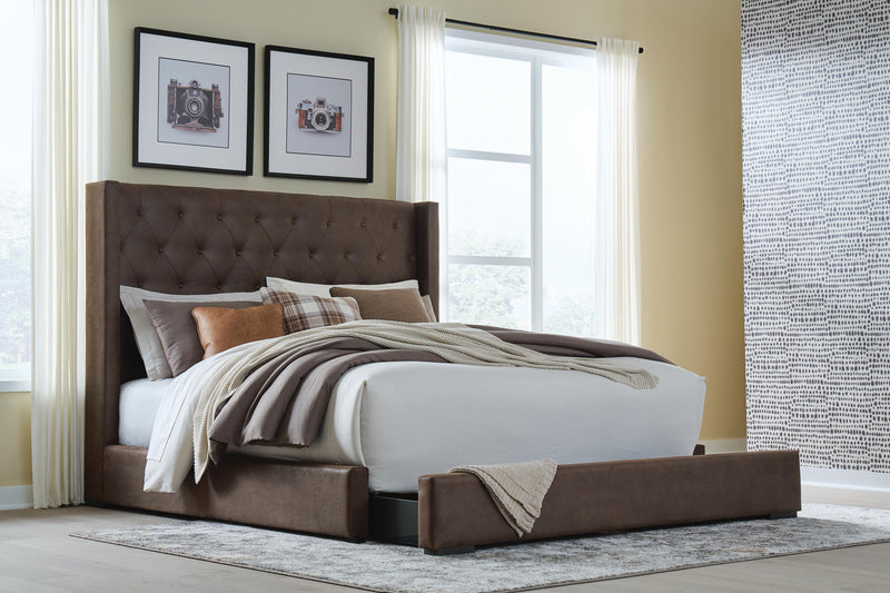 Lavernty Coffee Queen Upholstered Storage Bed - PCB9002B1