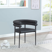 Lavina Vegan Leather Upholstered Dining Chair in Black, Set of 2 - 509Black-C