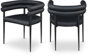 Lavina Vegan Leather Upholstered Dining Chair in Black, Set of 2 - 509Black-C