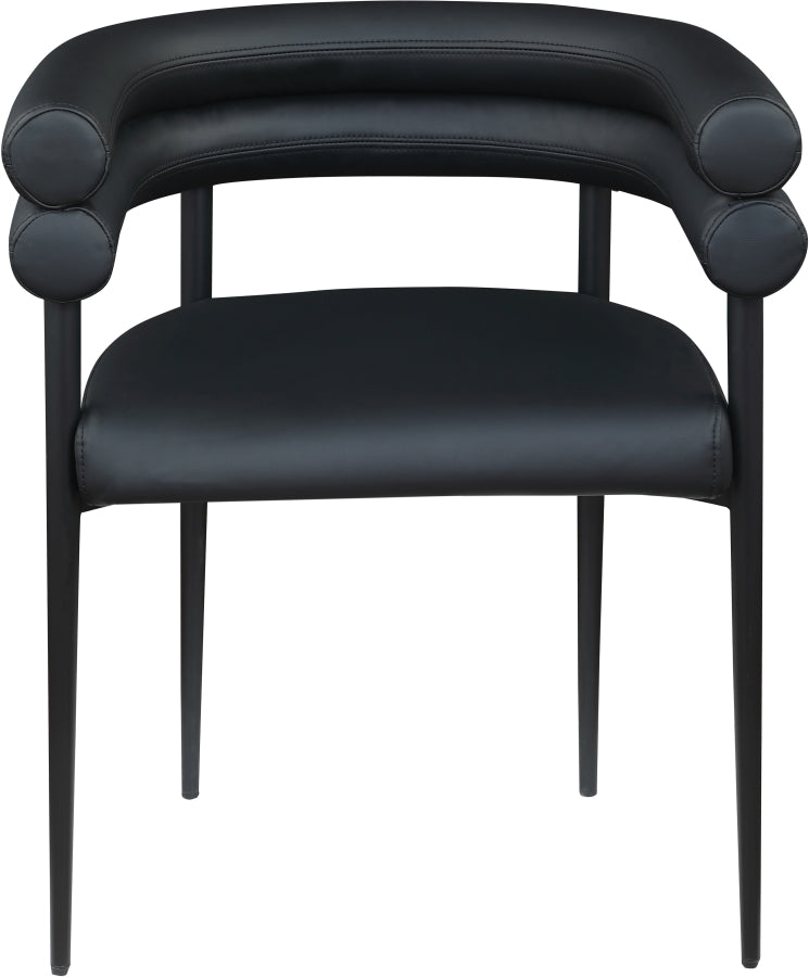 Lavina Vegan Leather Upholstered Dining Chair in Black, Set of 2 - 509Black-C