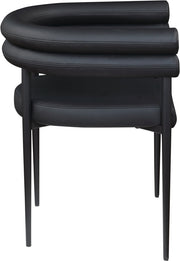 Lavina Vegan Leather Upholstered Dining Chair in Black, Set of 2 - 509Black-C