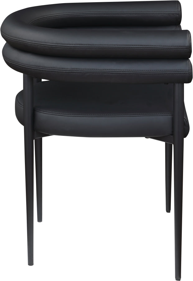 Lavina Vegan Leather Upholstered Dining Chair in Black, Set of 2 - 509Black-C
