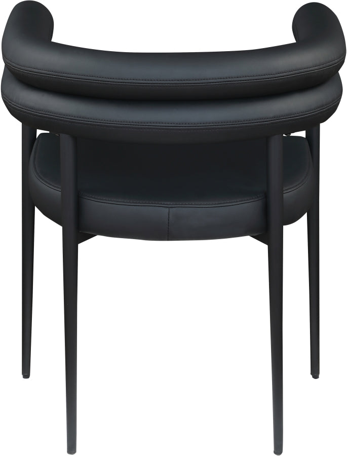 Lavina Vegan Leather Upholstered Dining Chair in Black, Set of 2 - 509Black-C