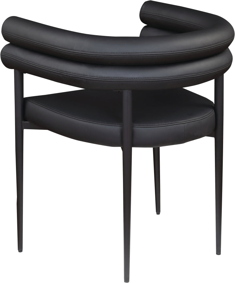 Lavina Vegan Leather Upholstered Dining Chair in Black, Set of 2 - 509Black-C