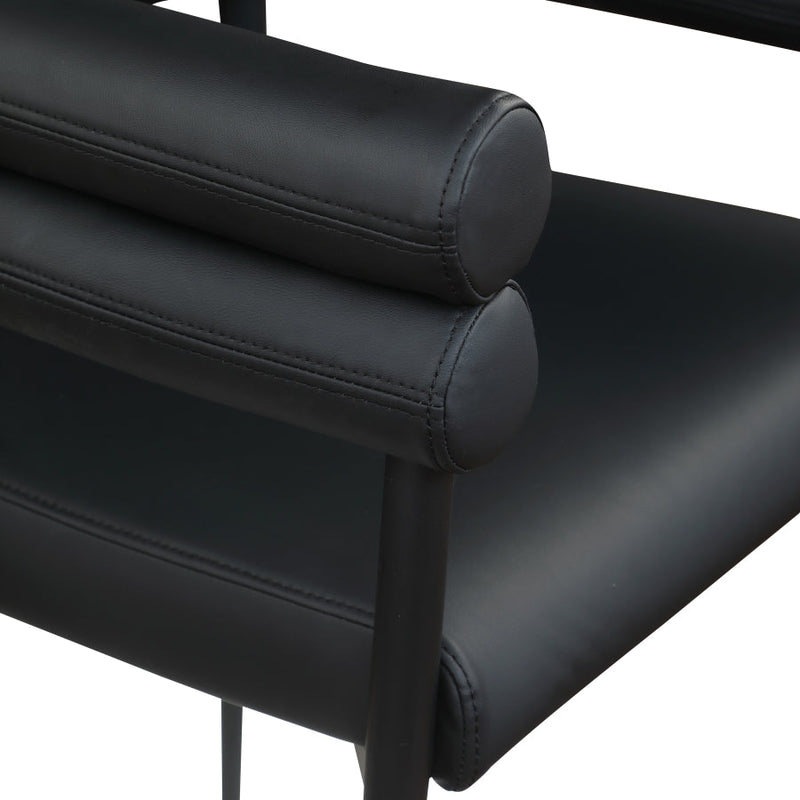 Lavina Vegan Leather Upholstered Dining Chair in Black, Set of 2 - 509Black-C