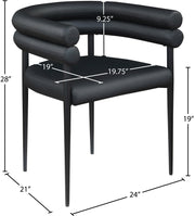 Lavina Vegan Leather Upholstered Dining Chair in Black, Set of 2 - 509Black-C