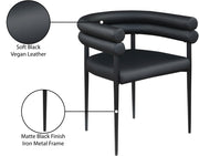 Lavina Vegan Leather Upholstered Dining Chair in Black, Set of 2 - 509Black-C
