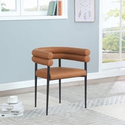 Lavina Vegan Leather Upholstered Dining Chair in Cognac, Set of 2 - 509Cognac-C