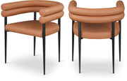 Lavina Vegan Leather Upholstered Dining Chair in Cognac, Set of 2 - 509Cognac-C