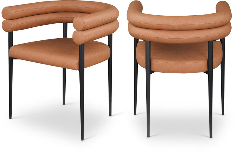 Lavina Vegan Leather Upholstered Dining Chair in Cognac, Set of 2 - 509Cognac-C